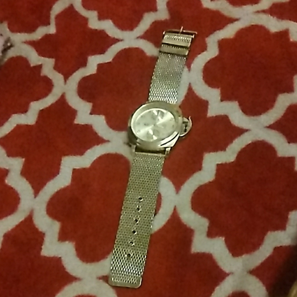 Techno PAVE gold plated stainless steel watch